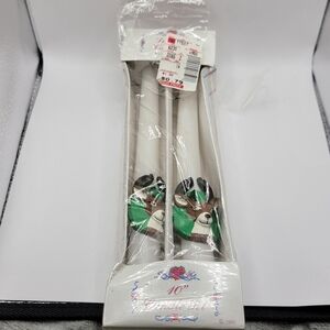 Vintage Loomco Reindeer 10" White Taper Candles Christmas Holiday 2pc 1992